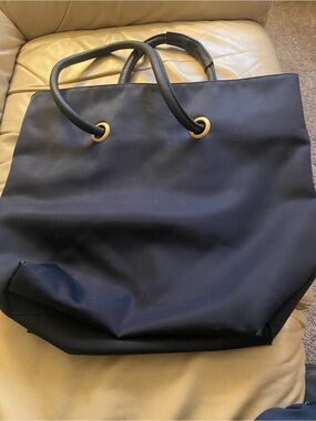 Black Tote with Gold Eyelet Handles